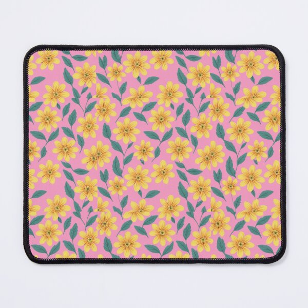 Item preview, Yellow Flowers on Pink, floral pattern designed and sold by Gaspirtz.
