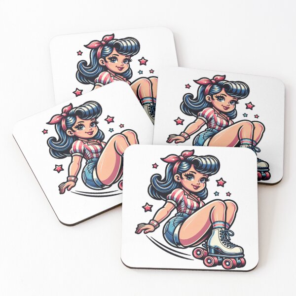 Item preview, Pin Up Girl Rollerskating designed and sold by PassionforLove.