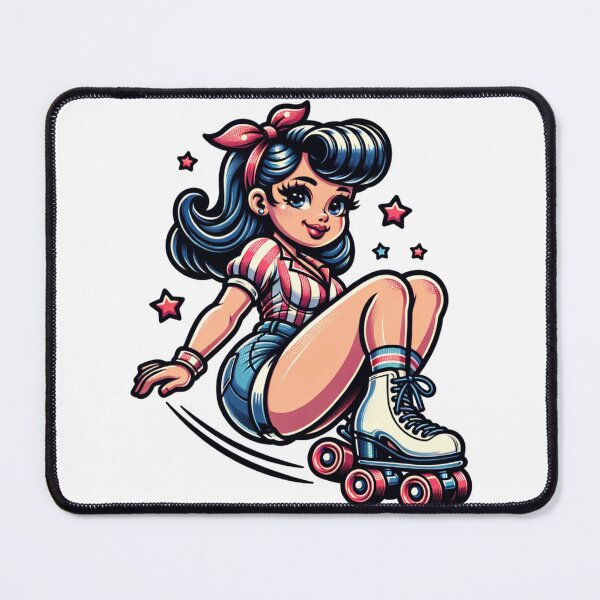 Item preview, Pin Up Girl Rollerskating designed and sold by PassionforLove.