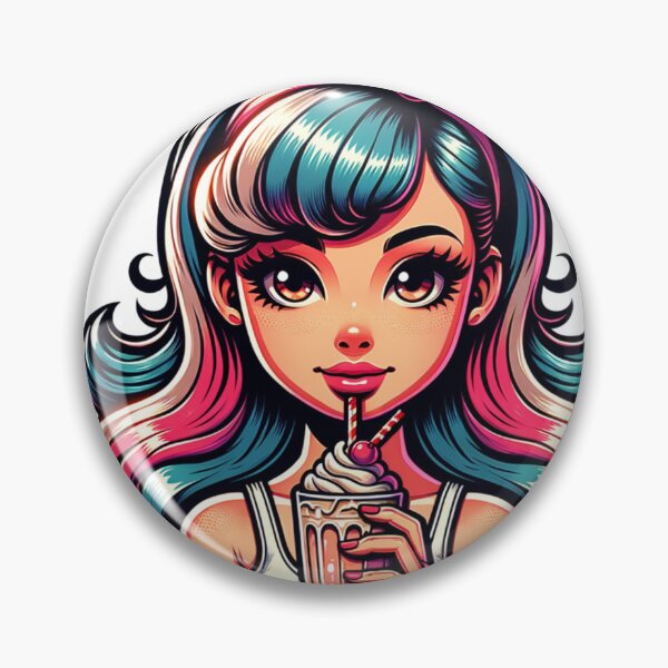 Item preview, Linda chica pin up con un batido designed and sold by PassionforLove.