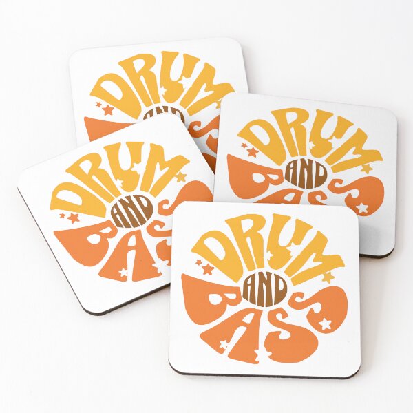 Item preview, DRUM AND BASS  - Y2K Floral Font (brown/orange/yellow)  designed and sold by Discothreadz.