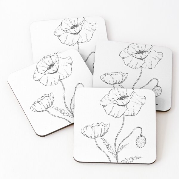 Item preview, Line Drawing of Poppies | Ink Work  designed and sold by Kere123.