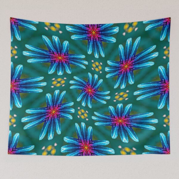 Item preview, Fireworks Blue Flowers Pattern designed and sold by Patternflower.