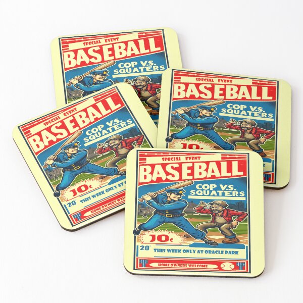 Item preview, Classic Showdown: Cops vs. Squatters Vintage Baseball Poster designed and sold by teeks82.