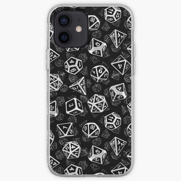 D20 Dice Set Pattern (White) iPhone Soft Case