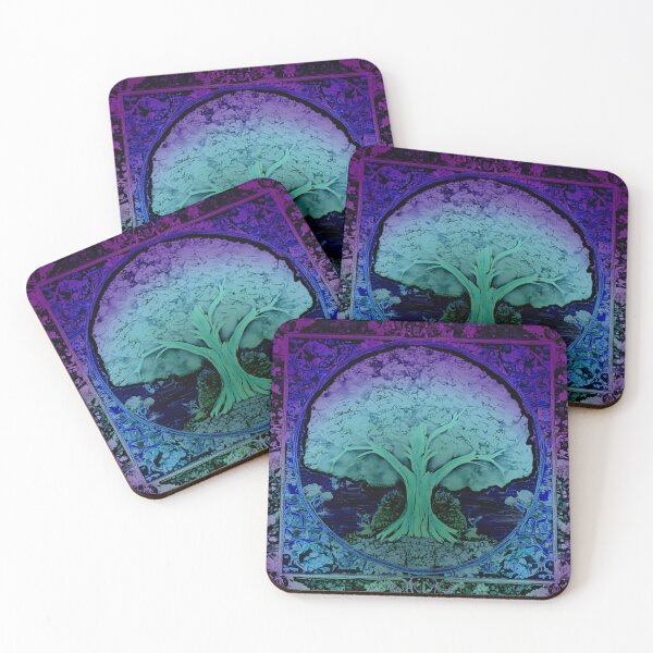 Item preview, Psychedelic Medieval design tree of life ren faire renaissance fair dead head festival green designed and sold by AuroraXGreen.