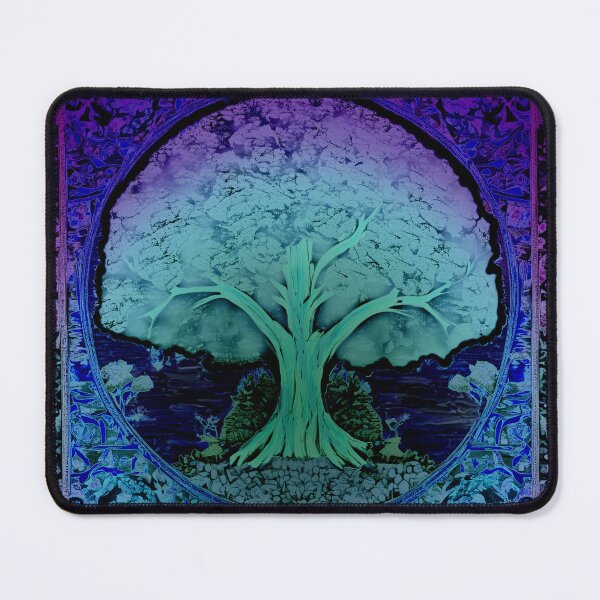 Item preview, Psychedelic Medieval design tree of life ren faire renaissance fair dead head festival green designed and sold by AuroraXGreen.