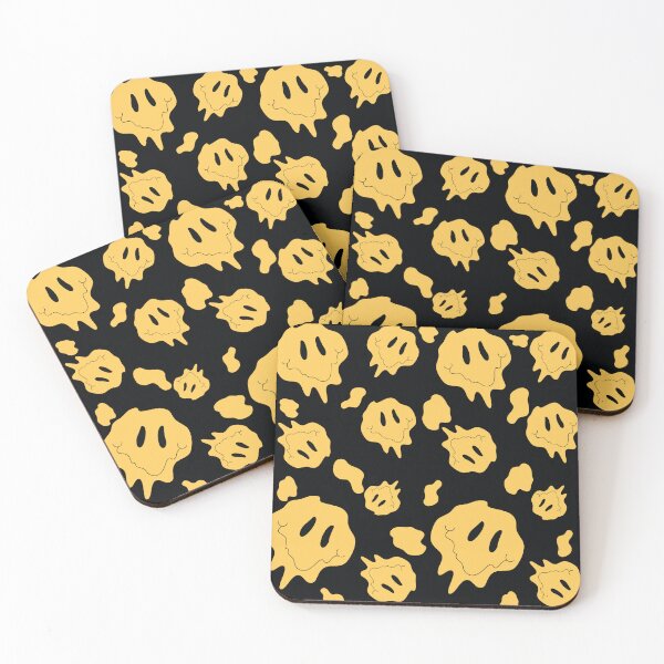 Item preview, Yellow, Black Acid Smiley Face Pattern by Bossy Cat Home designed and sold by BossyCatHome.