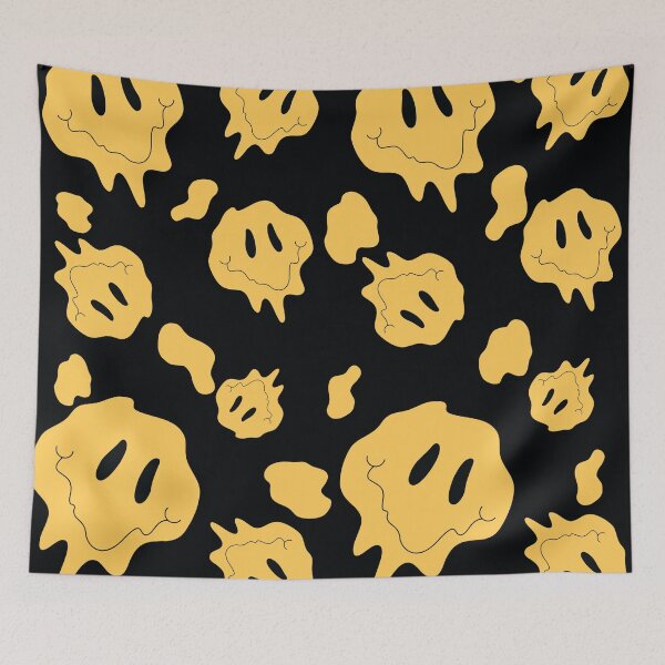 Item preview, Yellow, Black Acid Smiley Face Pattern by Bossy Cat Home designed and sold by BossyCatHome.