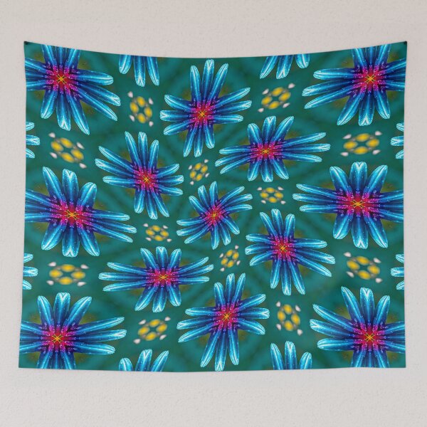 Item preview, Fireworks Blue Flowers Pattern designed and sold by Patternflower.