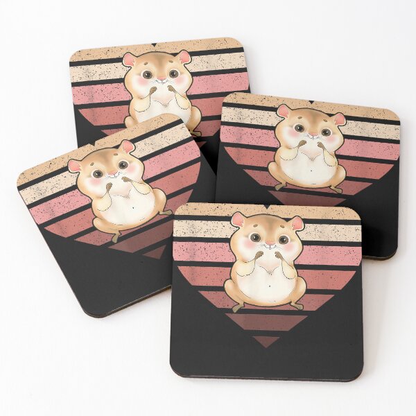 Item preview, Retro Heart Vintage Cute Hamster Chewing Food designed and sold by LatonSmit8.