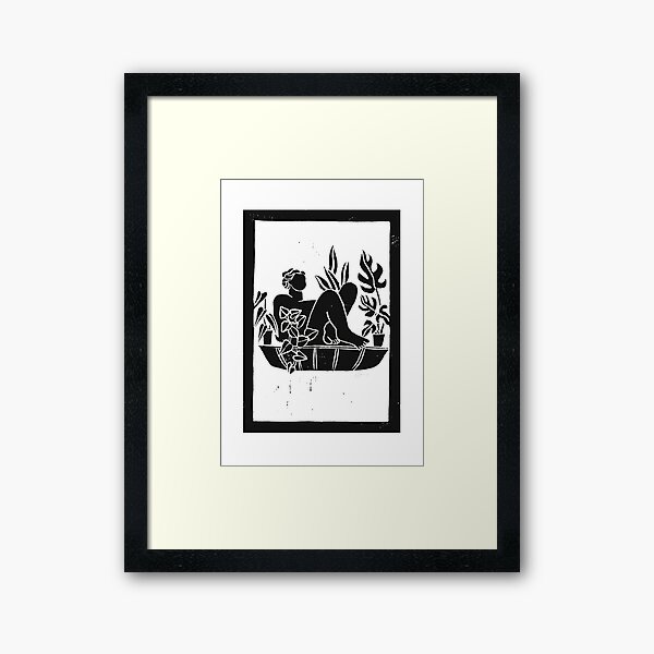 Item preview, Floozie in the Jacuzzi Birmingham Lino Print designed and sold by thecraftybrum.