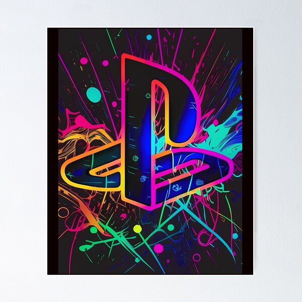 Vista previa del artículo con la obra «Playstation Logo Colores Futuro Moderno», diseñado y vendido por ECastellanoa.