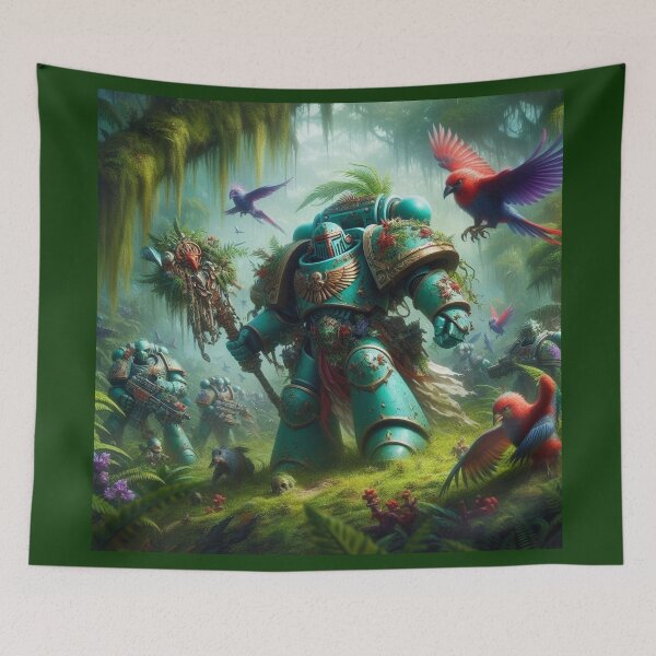 Item preview, Ataque Warhammer-Turquesa-Jungla designed and sold by Feathers51.