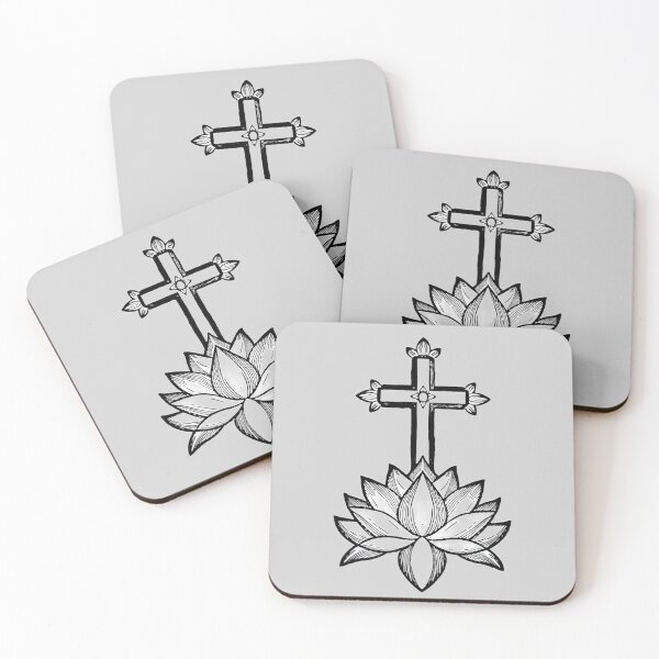 Item preview, Cross Growing out of a Lotus Flower designed and sold by Idea-Artwork.