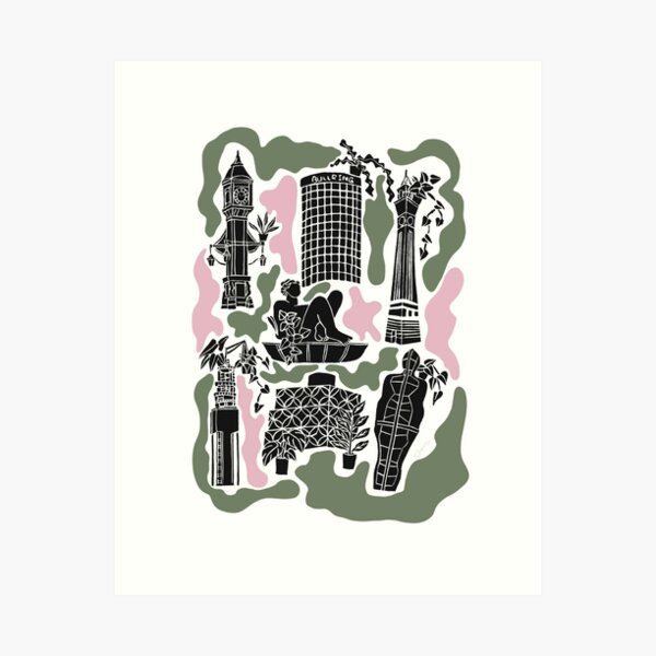 Item preview, This Is Brum Lino Print Pink designed and sold by thecraftybrum.