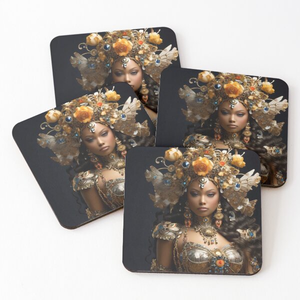 Item preview, Beautiful Fairy Queen Adorned in Gold, Flowers and Gems. designed and sold by Scarlett0777.
