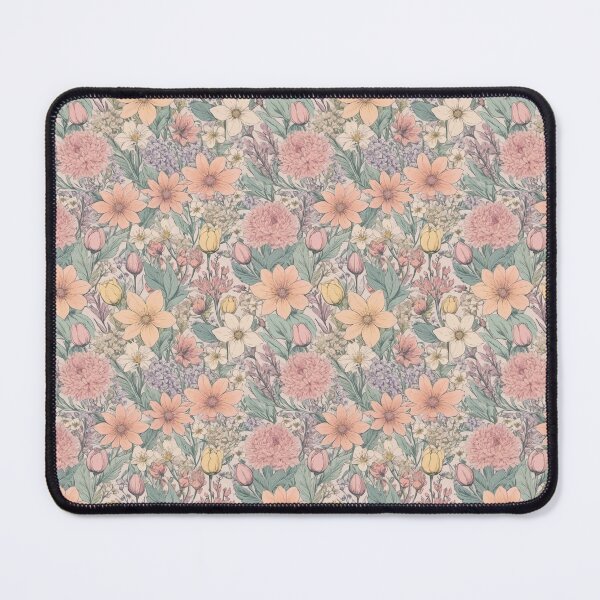 Item preview, Peach-colored Spring Flowers, pastel colored floral pattern designed and sold by Gaspirtz.