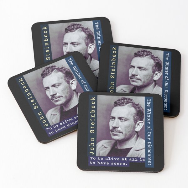 Item preview, John Steinbeck portrait and  quote: To be alive at all is to have scars. designed and sold by artbleed.