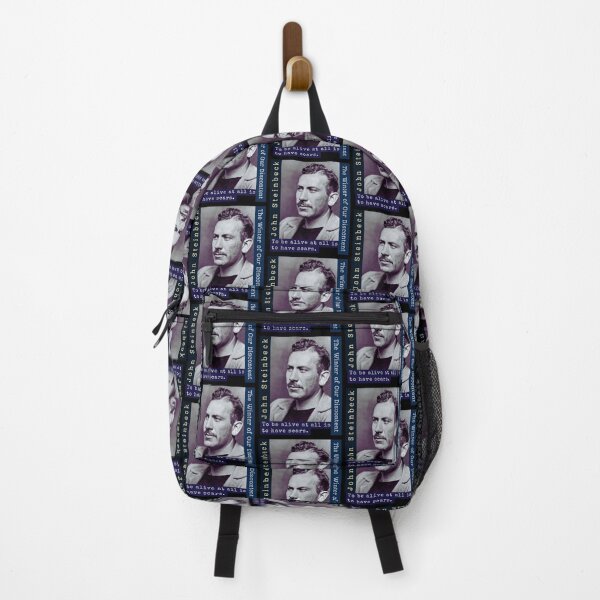 Item preview, John Steinbeck portrait and  quote: To be alive at all is to have scars. designed and sold by artbleed.
