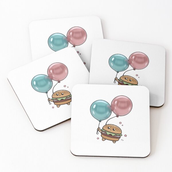 Item preview, A small burger holding a couple of balloons and flying away. designed and sold by brokenpones.