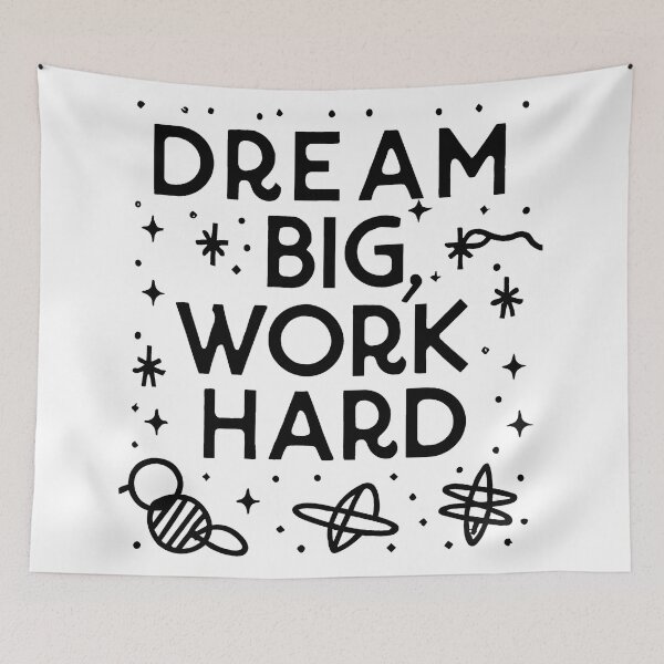 Item preview, Dream Big Work Hard: Minimalist Typography with Celestial Elements I Inspirational Collection by HahaHandlesHub designed and sold by HahaHandlesHub.