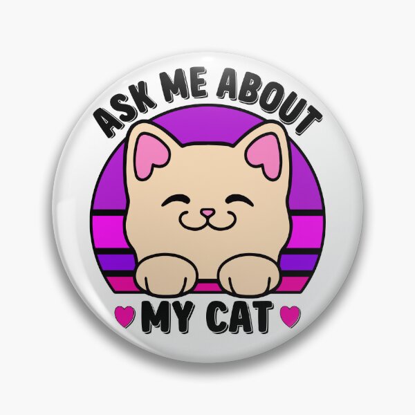 Item preview, Ask Me About My Cat, Cute Kawaii Kitty, Funny Cat Lovers designed and sold by Porcupine Tees ⭐⭐⭐⭐⭐.