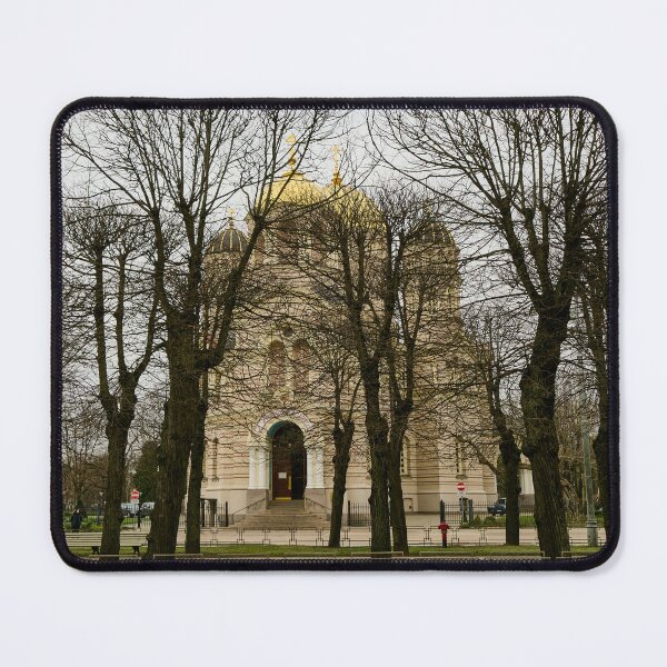 Item preview, Black trees and Nativity Of Christ Cathedral. Riga 2024 designed and sold by Jouko Lehto Photography.