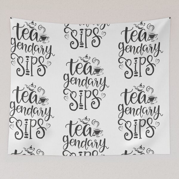 Item preview, Tea-gendary Sips: Minimalist Tea Set Design with Playful Typography I Tea Collection by HahaHandlesHub designed and sold by HahaHandlesHub.