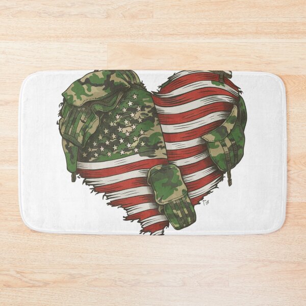 Item preview, camo american flag heart camouflage tactical green military, designed and sold by venavar.