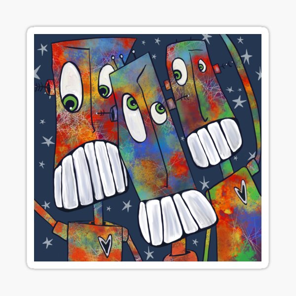Robots at Twilight Sticker