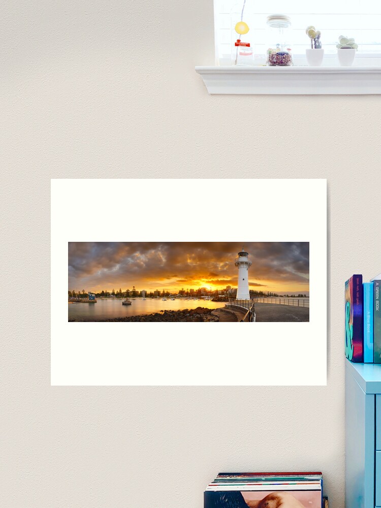 Thumbnail 2 of 3, Art Print, Wollongong Breakwater Lighthouse, New South Wales, Australia designed and sold by Chockstone.