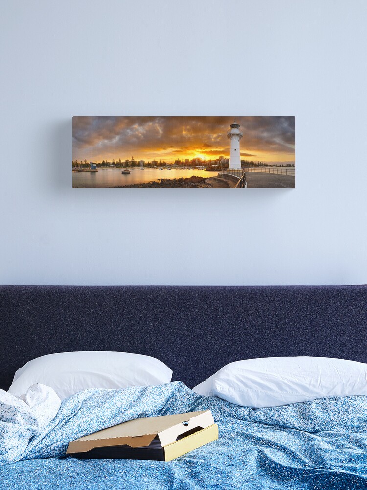 Thumbnail 2 of 3, Canvas Print, Wollongong Breakwater Lighthouse, New South Wales, Australia designed and sold by Chockstone.