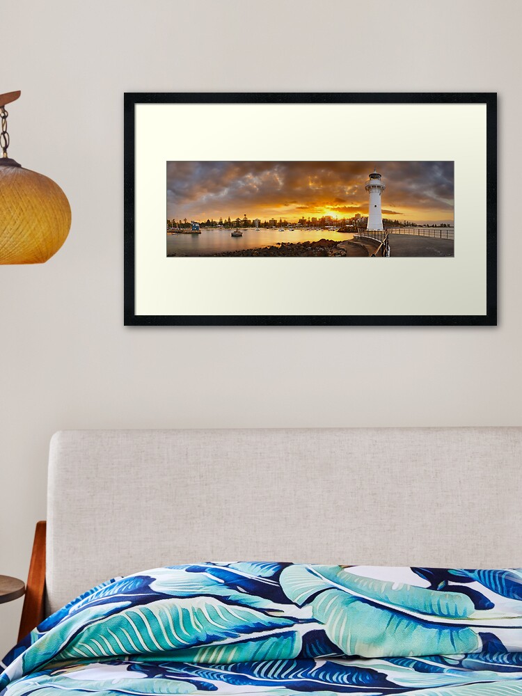 Thumbnail 2 of 7, Framed Art Print, Wollongong Breakwater Lighthouse, New South Wales, Australia designed and sold by Chockstone.