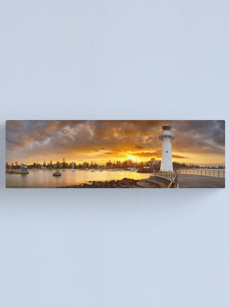 Thumbnail 1 of 3, Canvas Print, Wollongong Breakwater Lighthouse, New South Wales, Australia designed and sold by Chockstone.