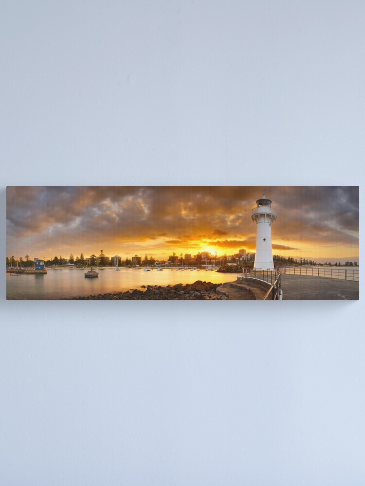 Thumbnail 1 of 3, Canvas Print, Wollongong Breakwater Lighthouse, New South Wales, Australia designed and sold by Chockstone.