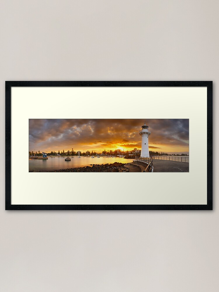 Thumbnail 1 of 7, Framed Art Print, Wollongong Breakwater Lighthouse, New South Wales, Australia designed and sold by Chockstone.