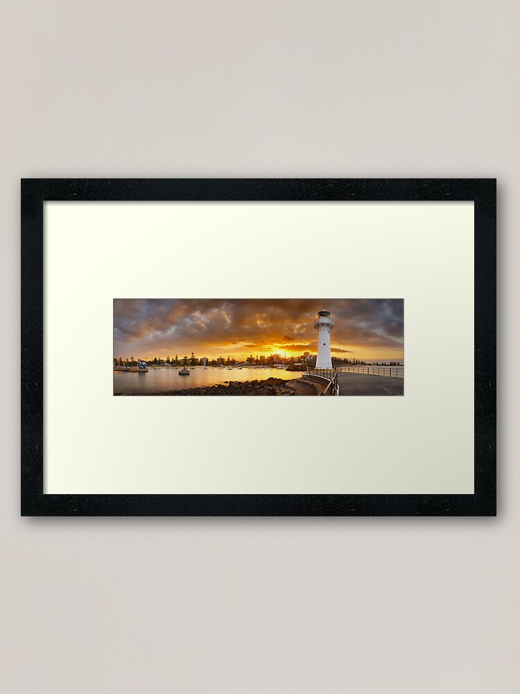Thumbnail 1 of 7, Framed Art Print, Wollongong Breakwater Lighthouse, New South Wales, Australia designed and sold by Chockstone.