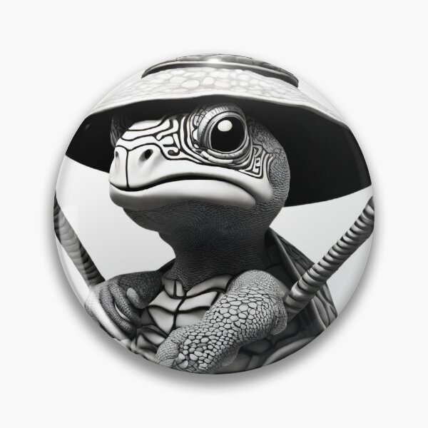 Item preview, Turtle Samurai black and white optical illusion 4 designed and sold by gao7650.