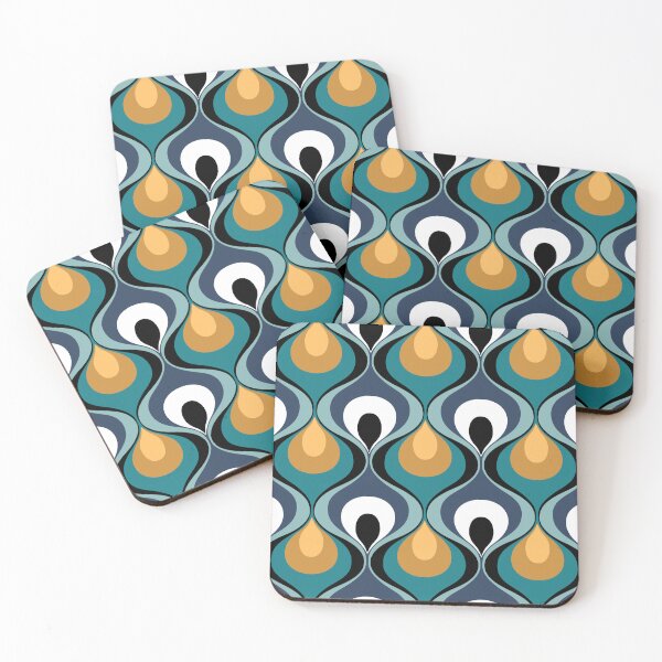 Item preview, RETRO Mood Yellow Blue Black White designed and sold by Delinda Graphic Studio.