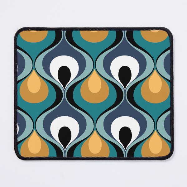 Item preview, RETRO Mood Yellow Blue Black White designed and sold by Delinda Graphic Studio.