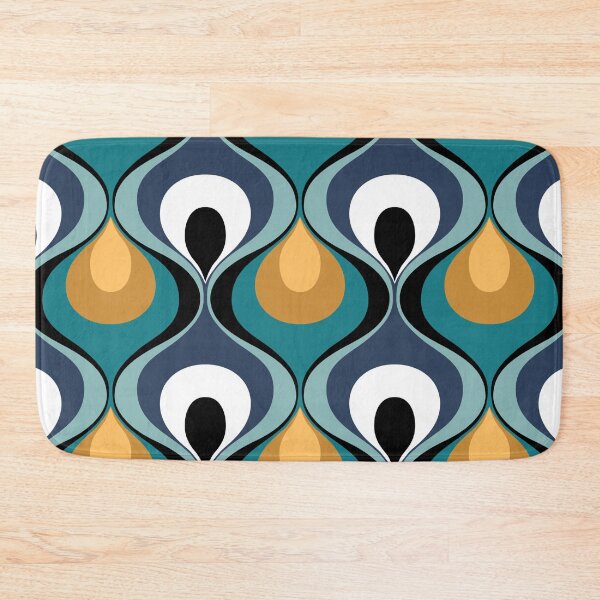 Item preview, RETRO Mood Yellow Blue Black White designed and sold by Delinda Graphic Studio.