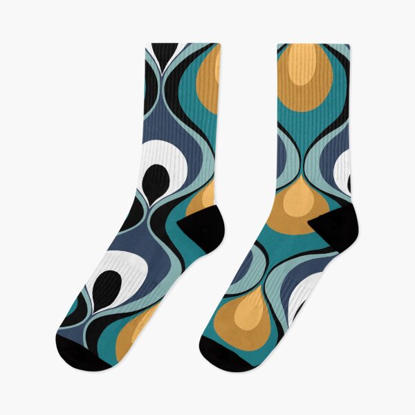 Item preview, RETRO Mood Yellow Blue Black White designed and sold by Delinda Graphic Studio.