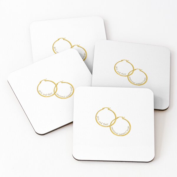 Item preview, ‘Girls And Their Emotional Support Hoops’ Gold Hoop Earring Design  designed and sold by Fine Wine Designs.