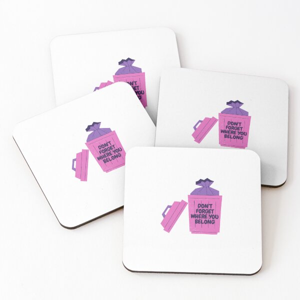 Item preview, ‘Don’t Forget Where You Belong’ Pink and Purple Trash Can Design designed and sold by Fine Wine Designs.