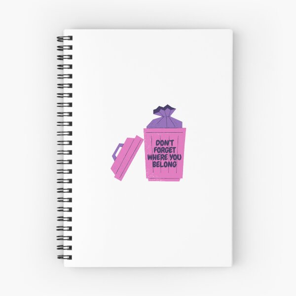 Item preview, ‘Don’t Forget Where You Belong’ Pink and Purple Trash Can Design designed and sold by Fine Wine Designs.