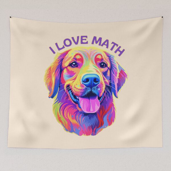 Item preview, I Love Math and Dogs Golden Retriever designed and sold by SunfullyYours.