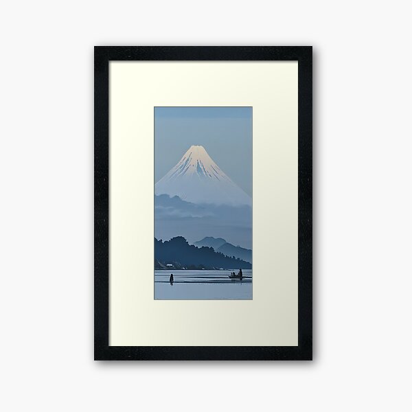 Aperçu de l'œuvre Style Ukiyoe de la montagne Hokusai Withe créée et vendue par Myriam Iart.