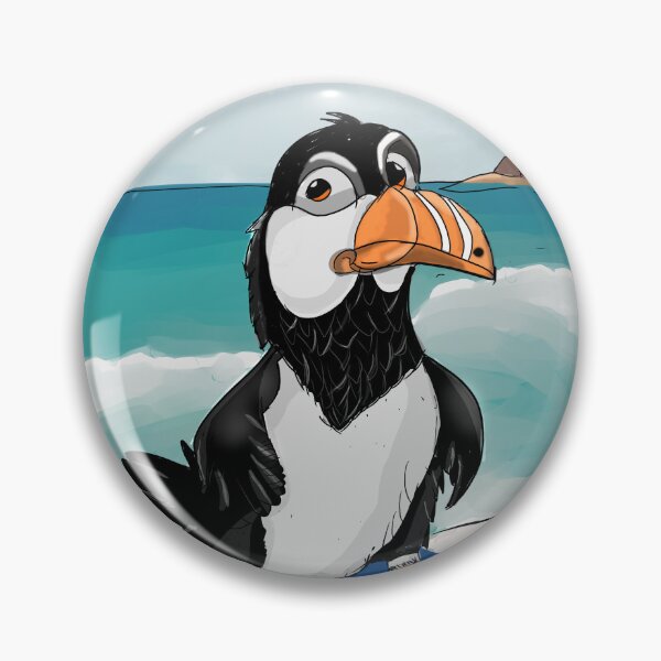 Item preview, "Surfing Puffin: Catching Waves with Wings" designed and sold by retrotoonz.
