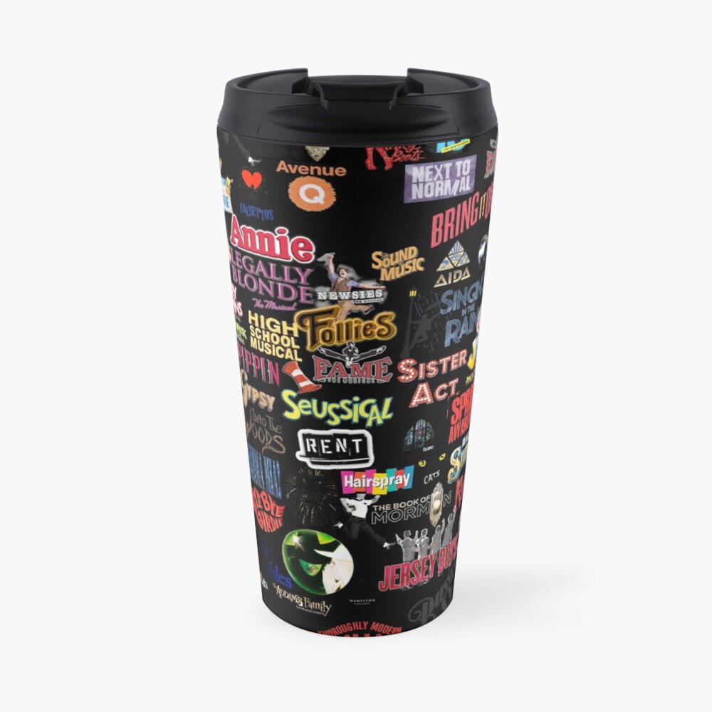 Musical logos black Travel Coffee Mug